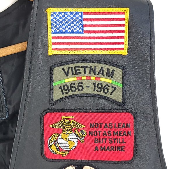 Bikers Dream Apparel Leather Vest Buffalo Nickel Snaps Pins Patches Men's 4XL - Picture 5 of 16